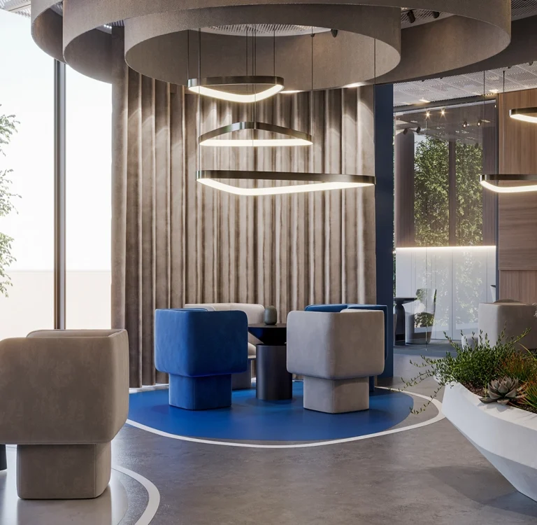 Luxurious Dubai Office Waiting Area - Opulent Interior Design and Fitout.