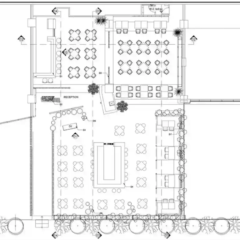 Perfectly orchestrated layout showcasing space planning restaurant interior design at its finest.