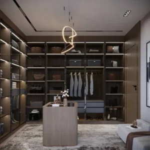 Artistic and stylish Interior Design of a Dubai Villa Dressing Room