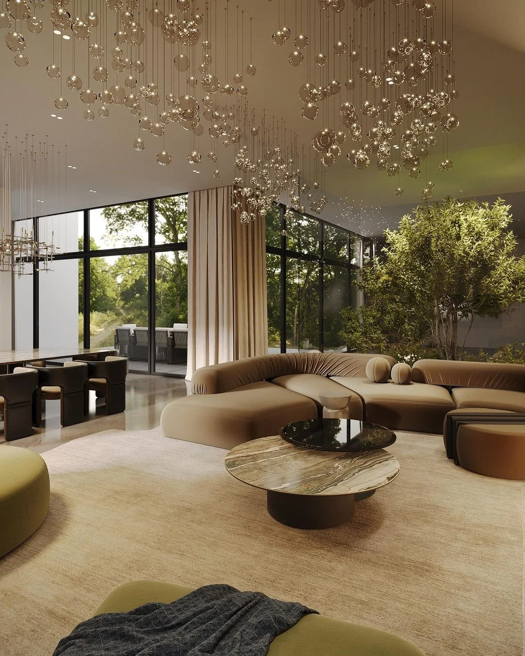 Avant-garde aesthetics in Dubai's Penthouse Dining Room Interior Design.