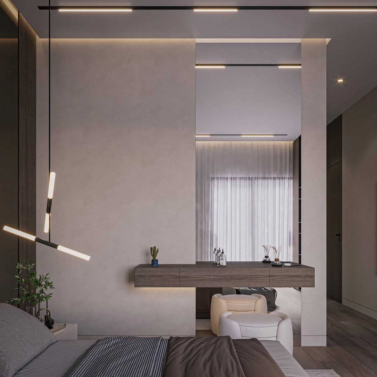 Avant-garde luxury in Penthouse Bedroom Interior Design, Dubai.