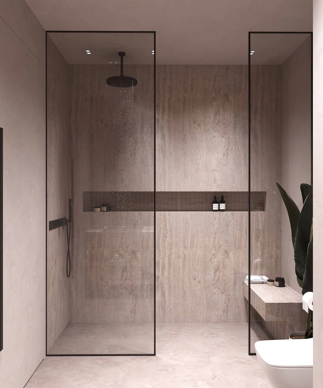 High-tech oasis in Dubai Apartment Bathroom Interior Design.