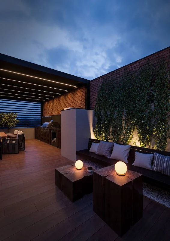 Chic relaxation and style in Dubai's Penthouse Terrace Interior Design.