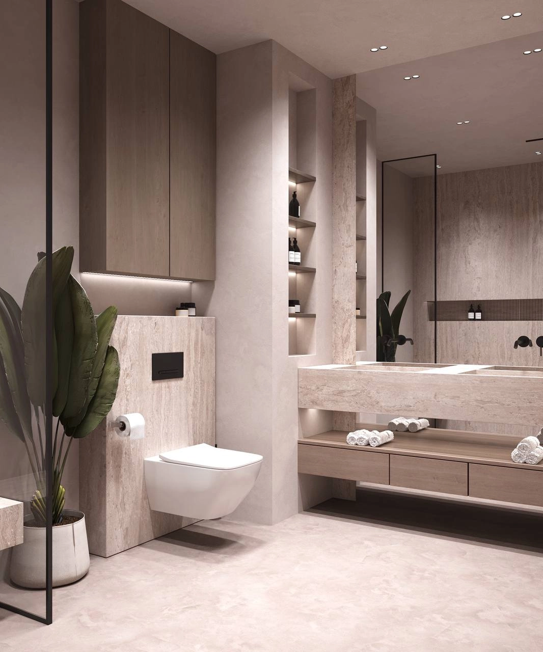 Coastal serenity in Dubai Apartment Bathroom Interior Design.