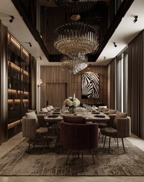 Exquisite Villa Dining Room Interior Design in a prestigious Dubai location.