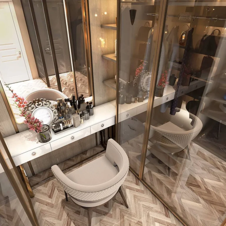 Eclectic style in Apartment Dressing Room Interior Design, Dubai.