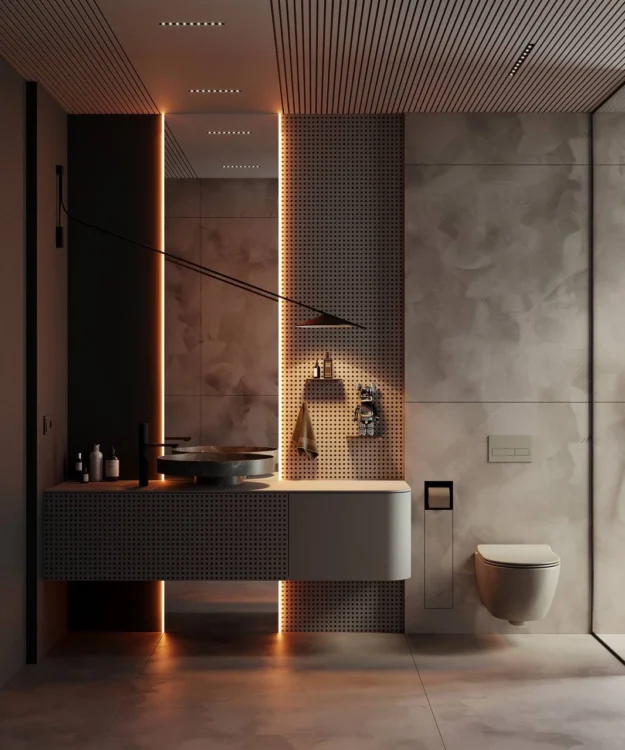 Exquisite artistry in Dubai Villa Bathroom Interior Design.