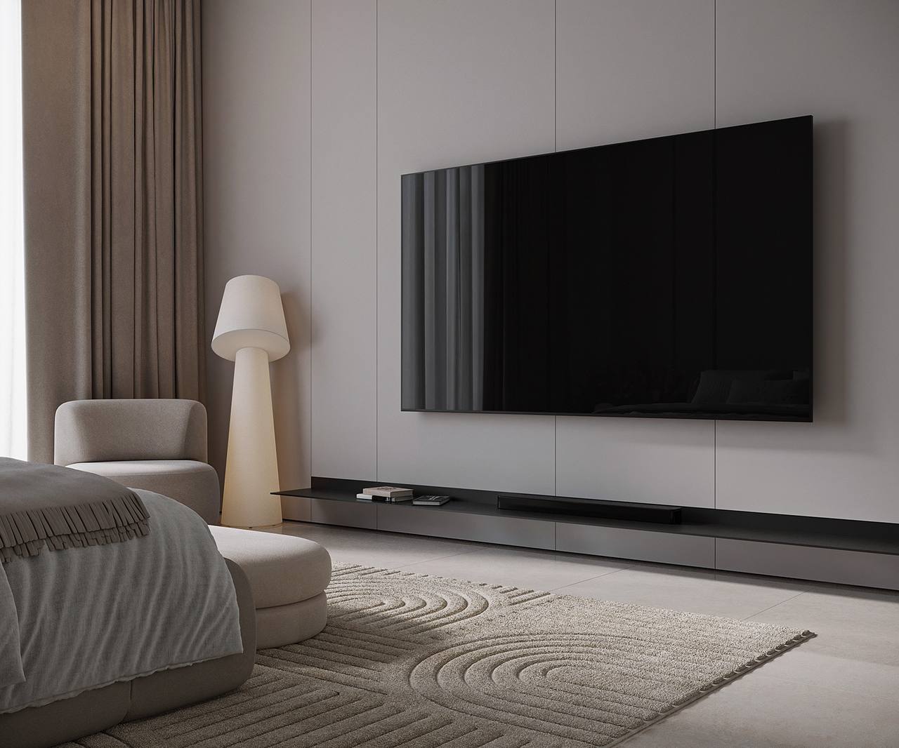 High-tech modernity in a Dubai Apartment Bedroom Interior Design.