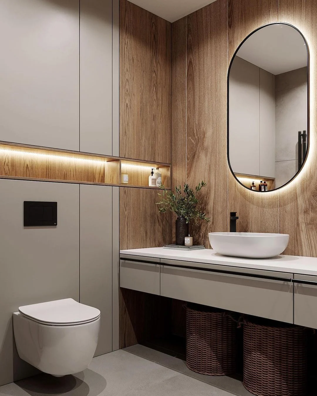 Lavish loft ambiance in Penthouse Bathroom Interior Design, Dubai.