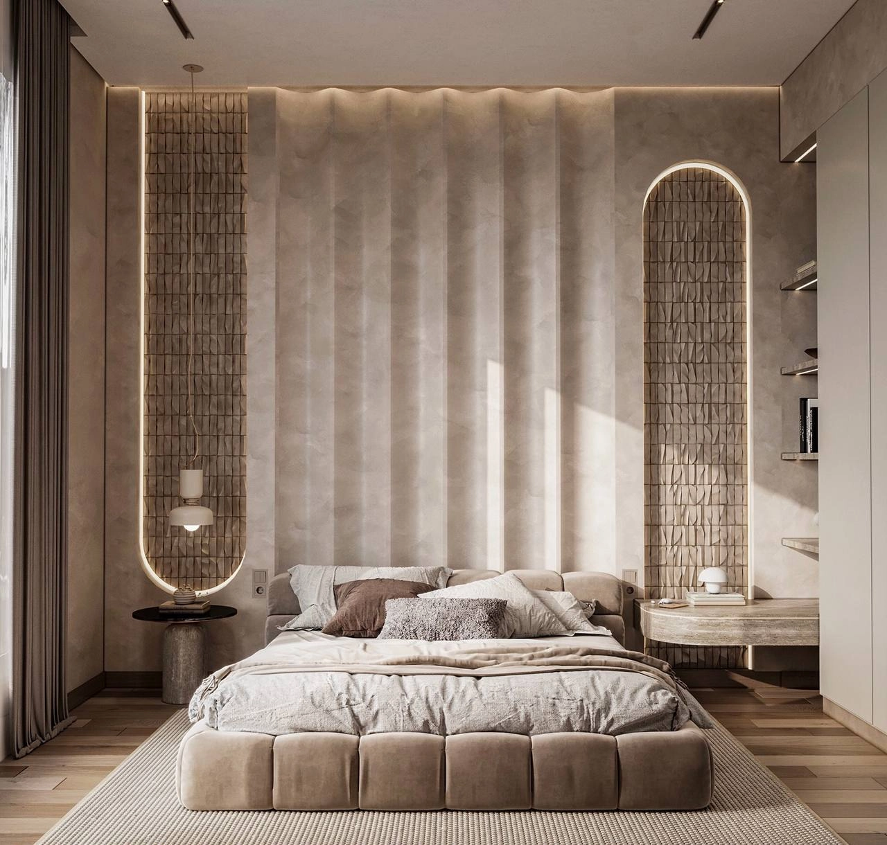 Luxurious tranquility in a Dubai Apartment Bedroom Interior Design.