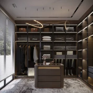 Minimalist refinement in a Dubai Villa Dressing Room Interior Design