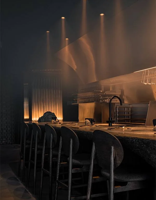 Modern decadence featuring luxurious accents in Dubai Bar Interior Design.