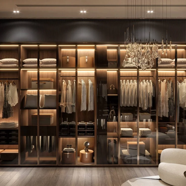 Opulent glamour in Villa Dressing Room Interior Design, Dubai