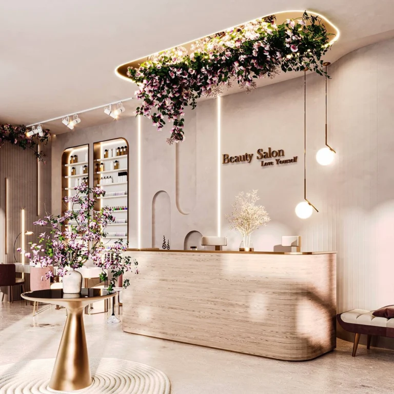 Relaxing Oasis Salon Hair Wash Area Interior Design in Dubai