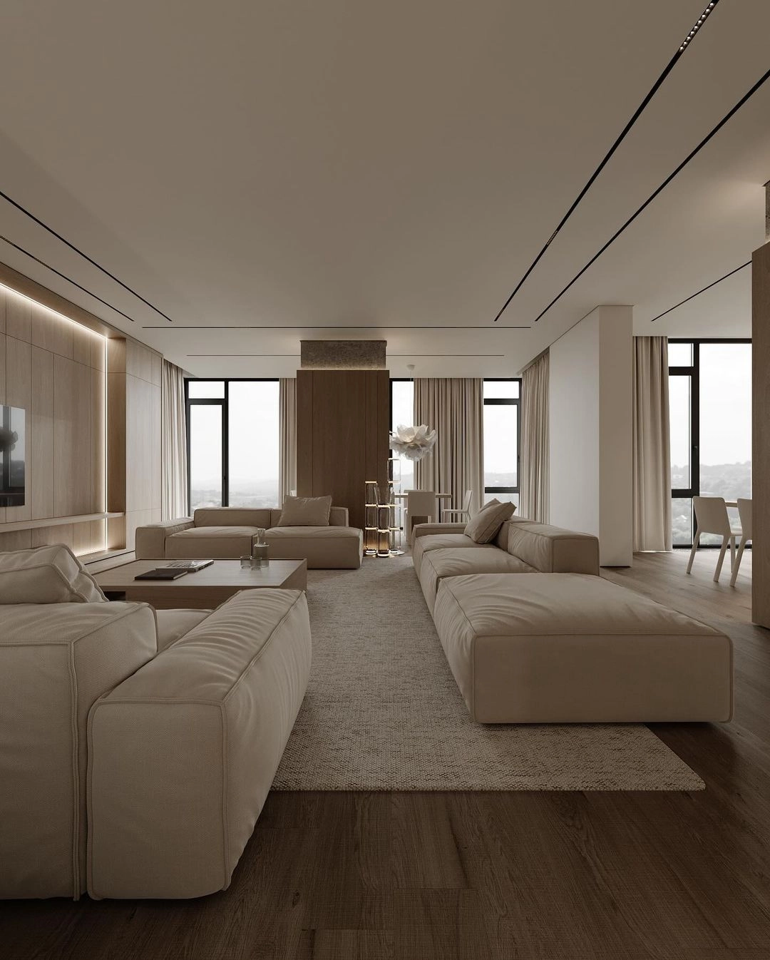 Sleek and Stylish Apartment Living Room Interior Design, Dubai