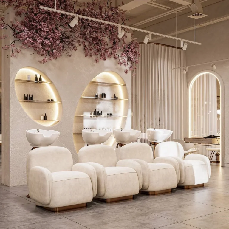 Traditional luxury in Dubai's Salon Waiting Area Interior Design, featuring classic elegance.