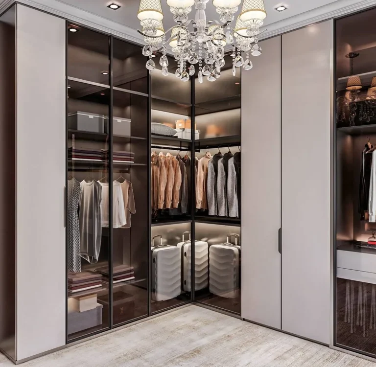 Urban chic Villa Dressing Room Interior Design in Dubai