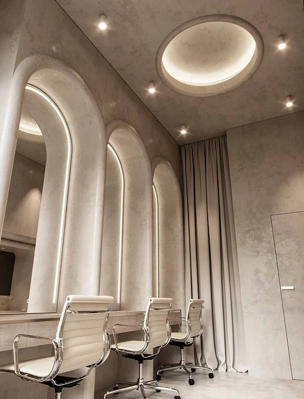 Zen-inspired tranquility in Salon Hair Station Area Interior Design, Dubai, offering a peaceful setting.