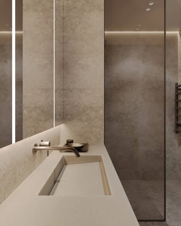 Zen paradise in Dubai Villa Bathroom Interior Design.