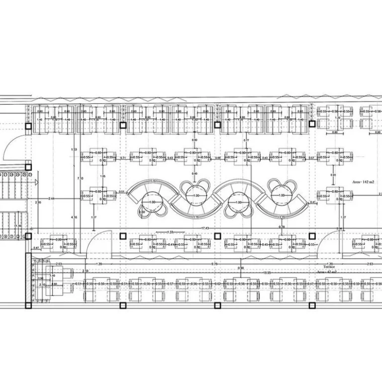 Elegant dining experience emphasized in Space Planning for a Dubai Restaurant.